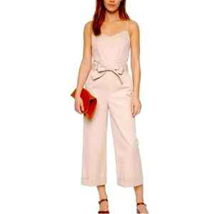 Club Monaco wool blend tie waist cropped wide leg old money jumpsuit